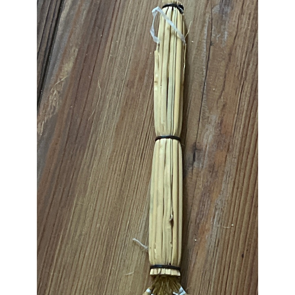 Vintage Natural Straw Whisk Broom Handheld Rustic Farmhouse Hearth Decor 12.5in - Picture 4 of 4